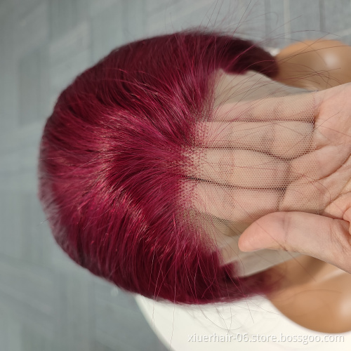 Brazilian Glueless Straight 28 30 Inch 40 Inch 1B/Red Color Human Hair Lace Front Red Wig For Black Women